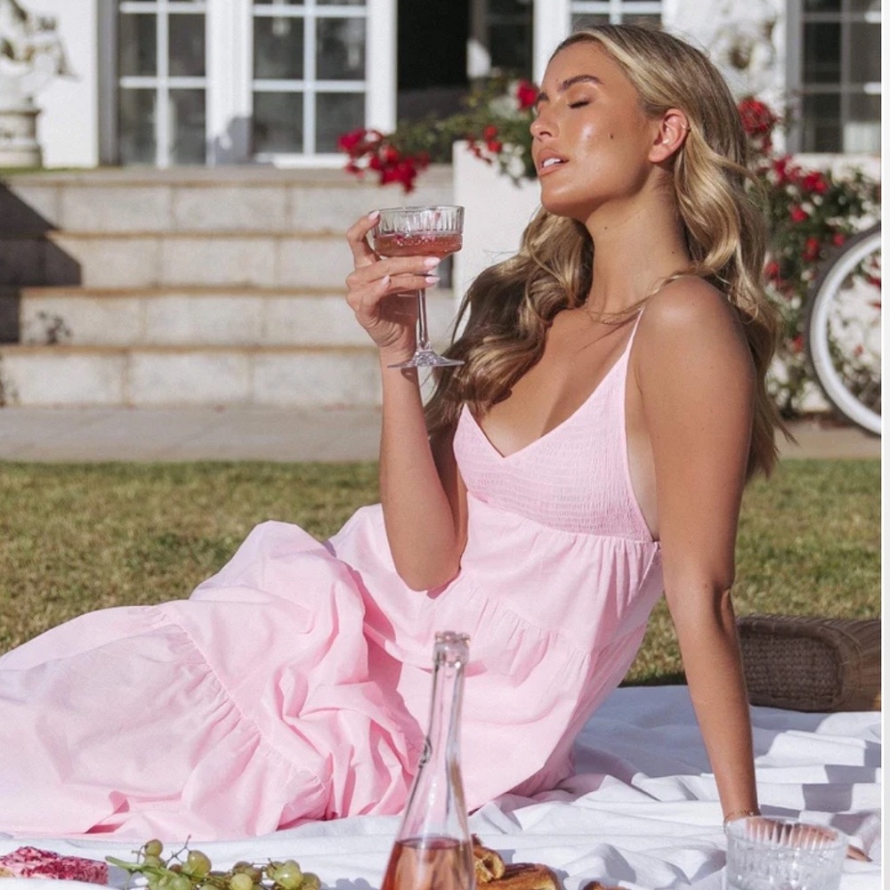 NWT petal&pup pink strap dress midi